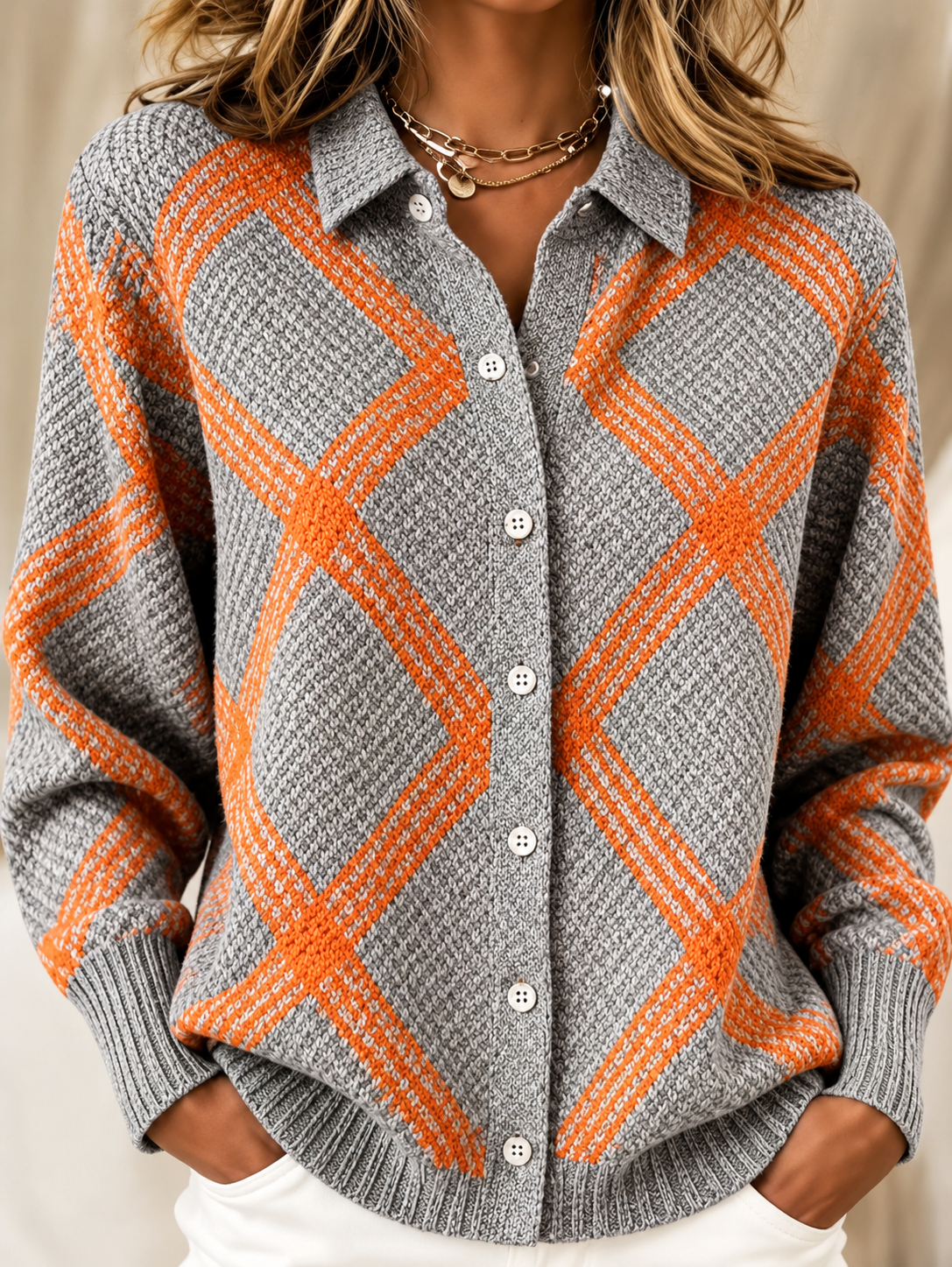 Chemise Maille à Carreaux