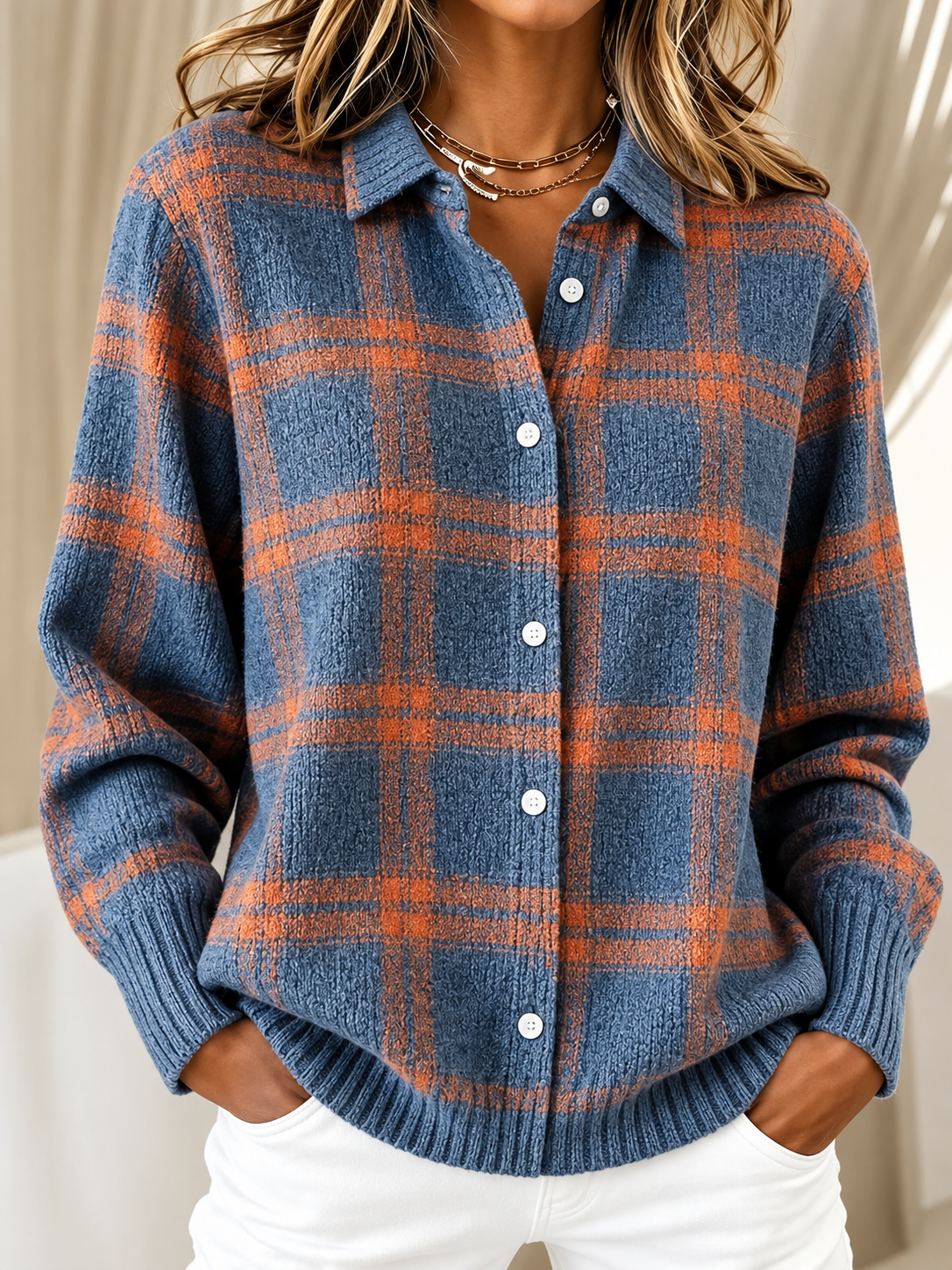 Chemise Maille à Carreaux